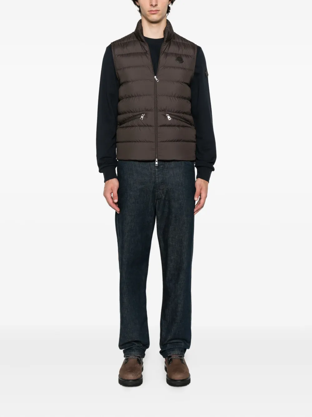 Moncler quilted down gilet Bruin