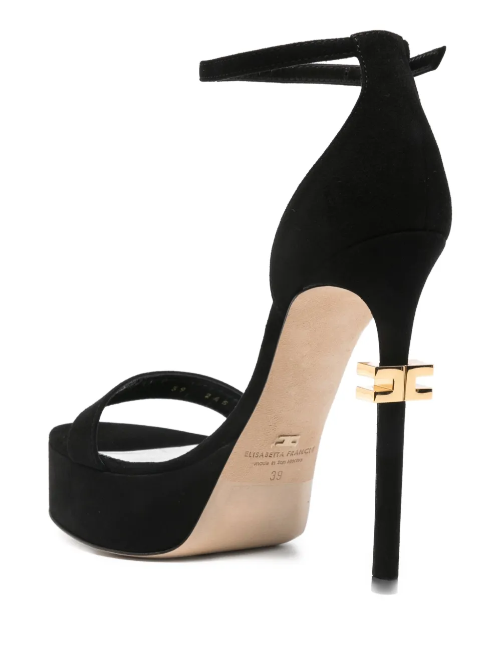 Elisabetta Franchi 130MM platform stiletto sandals Black