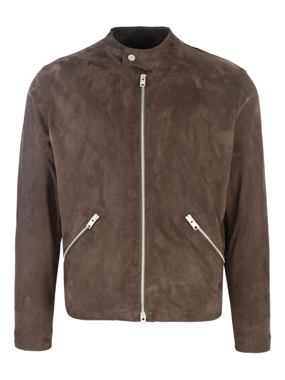 D-FOUR zip-fastening suede jacket