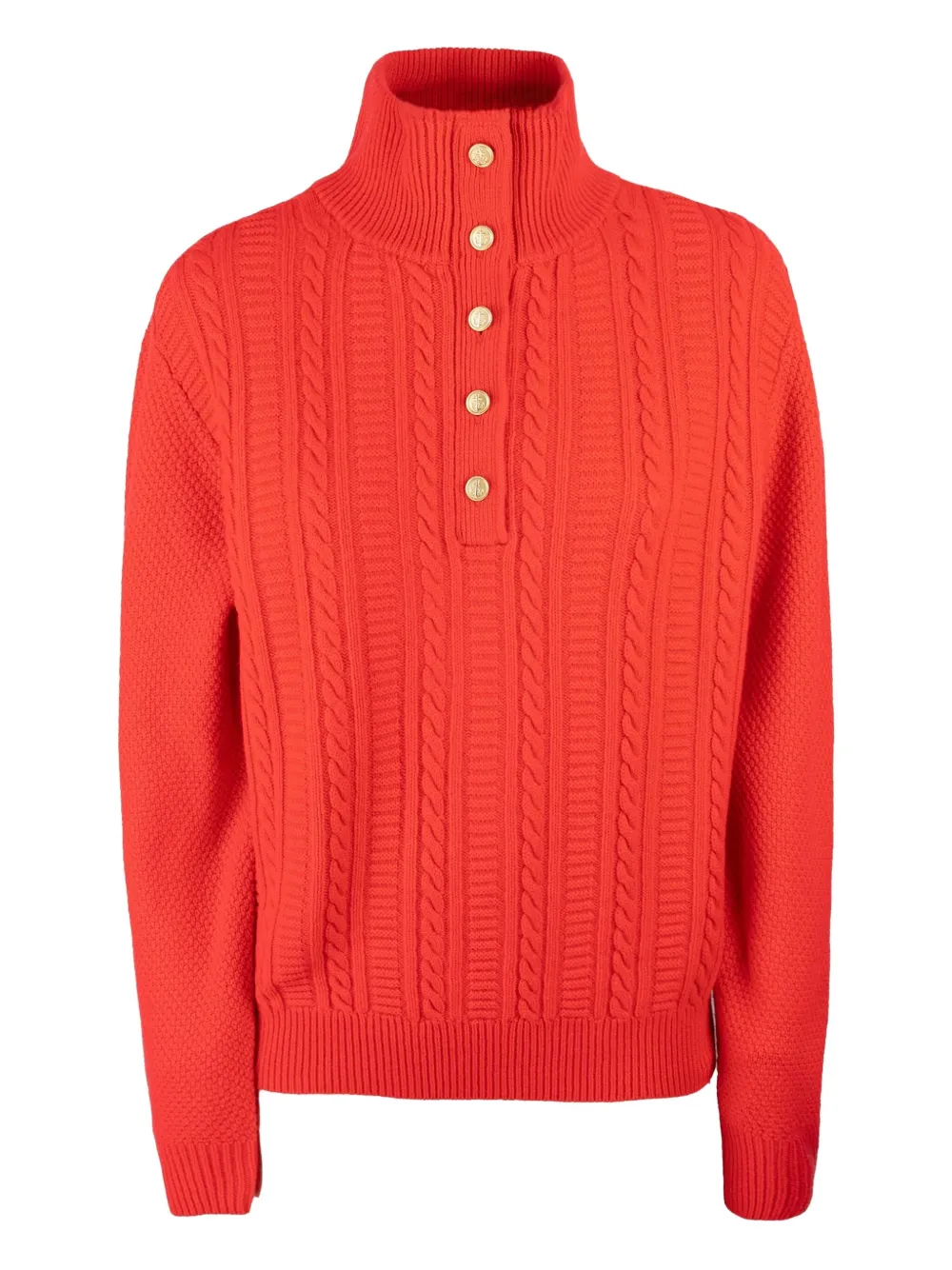 A.P.C. Thea cable-knit button sweater | Red | Image 1