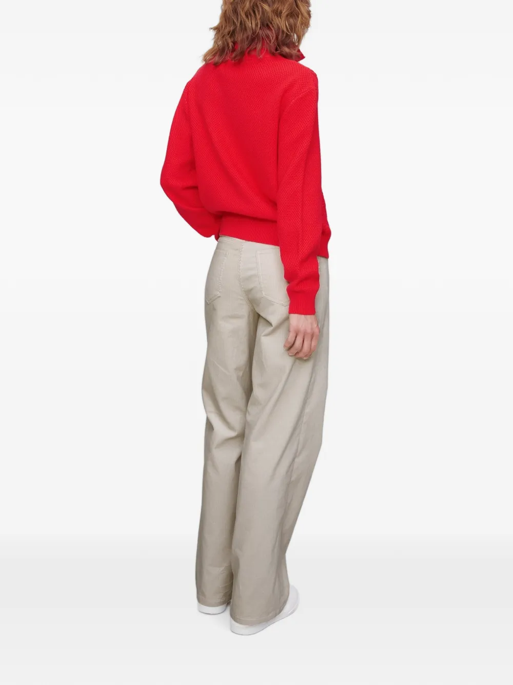 A.P.C. Thea kabelgebreide trui met knopen Rood