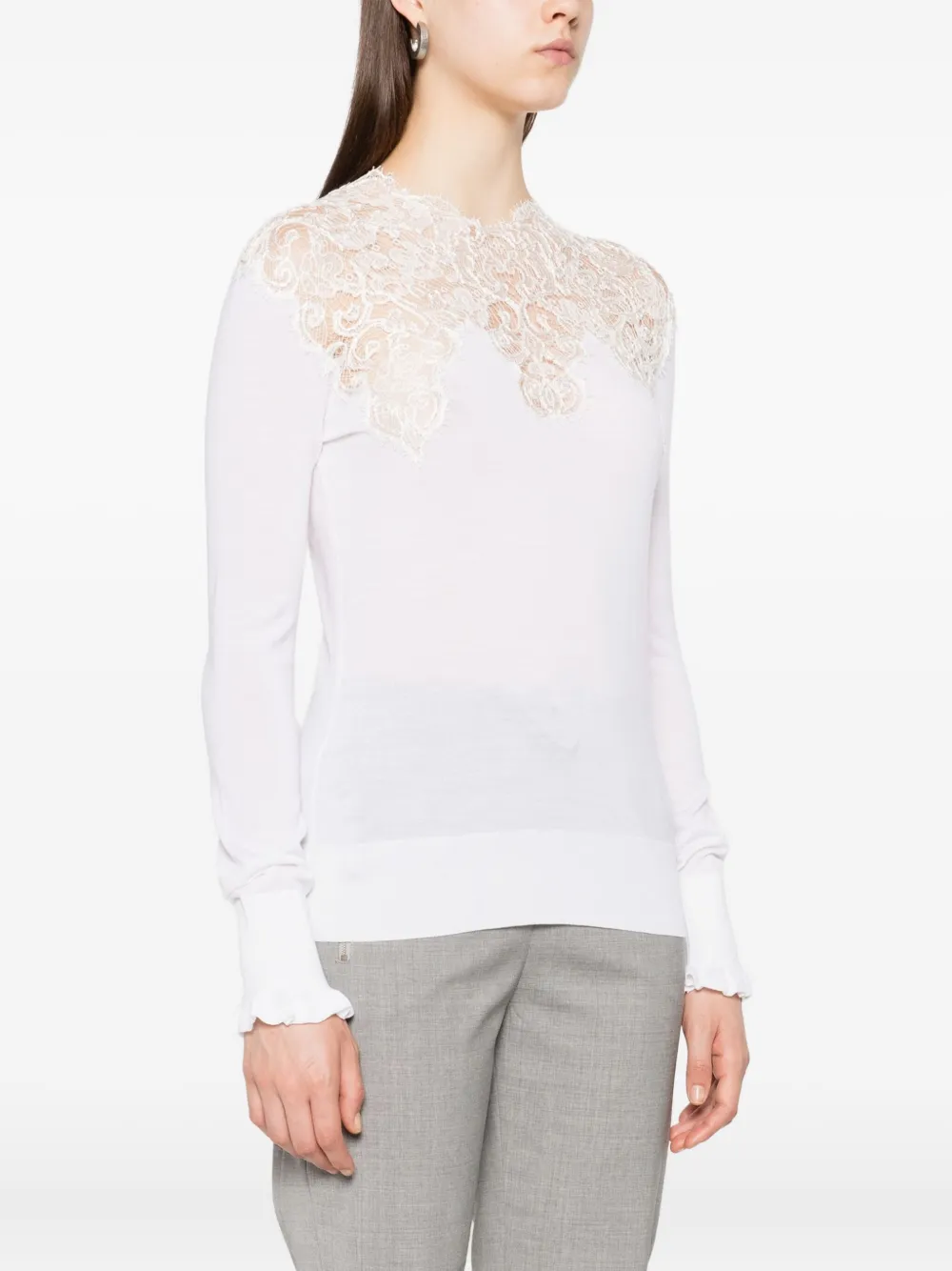 Ermanno Scervino Blouse met kanten detail Wit