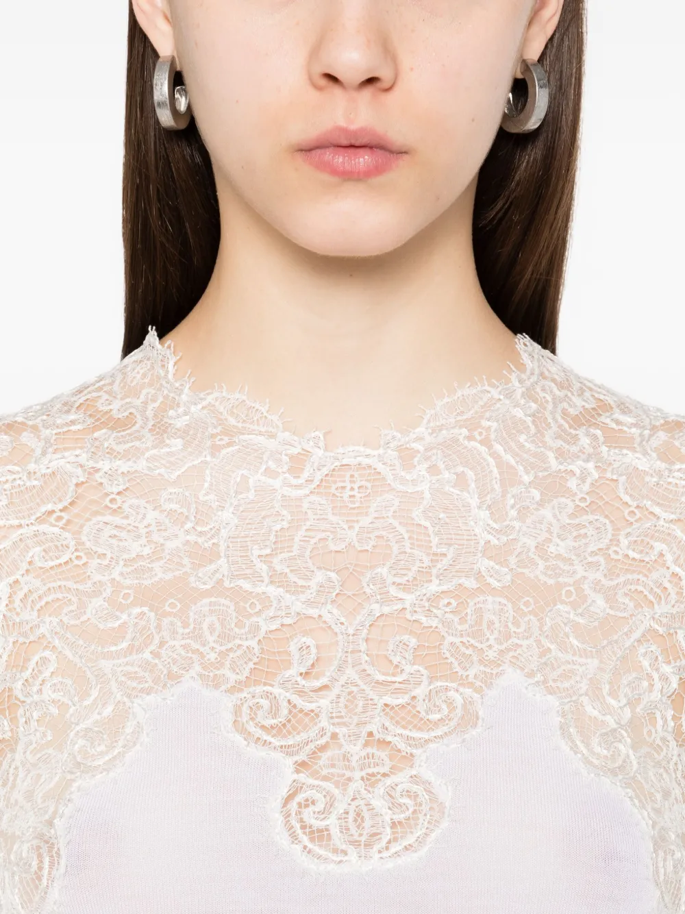 Ermanno Scervino Blouse met kanten detail Wit