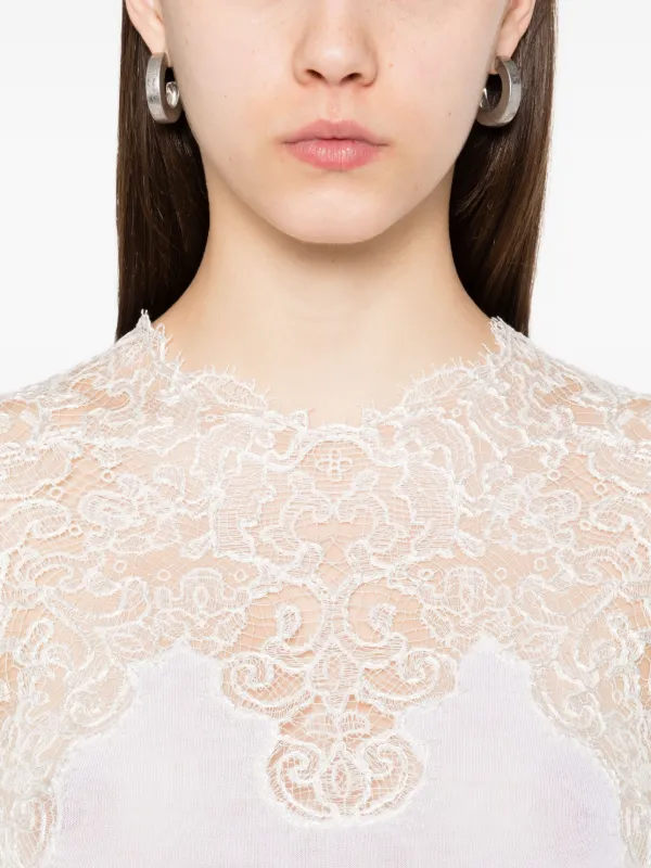 Ermanno Scervino レースインサート ブラウス | ホワイト | FARFETCH JP
