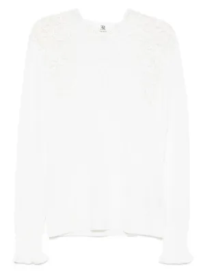 ERMANNO SCERVINO レース カットソー 白 Ermanno Scervino レーストリム ポロシャツ | ホワイト | FARFETCH JP