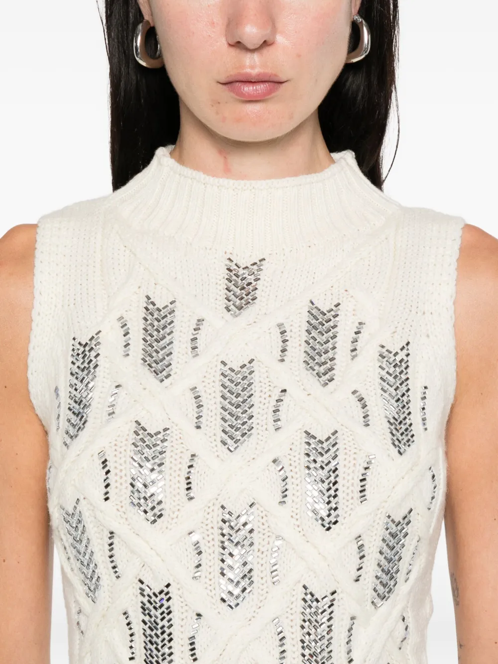 Ermanno Scervino Top verfraaid met stras Wit