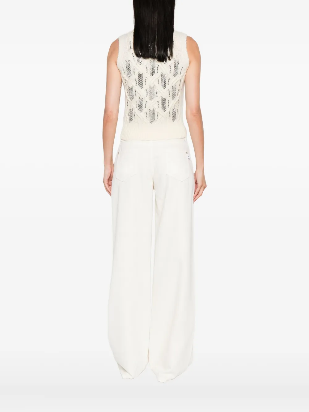 Ermanno Scervino Top verfraaid met stras Wit