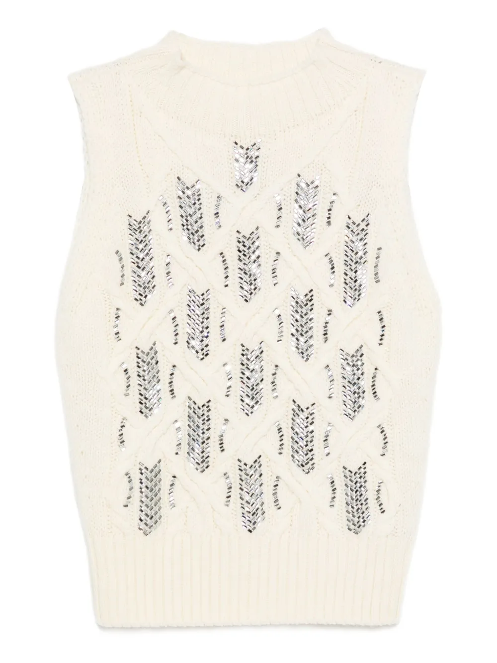 Ermanno Scervino rhinestone-embellished sleeveless top Wit