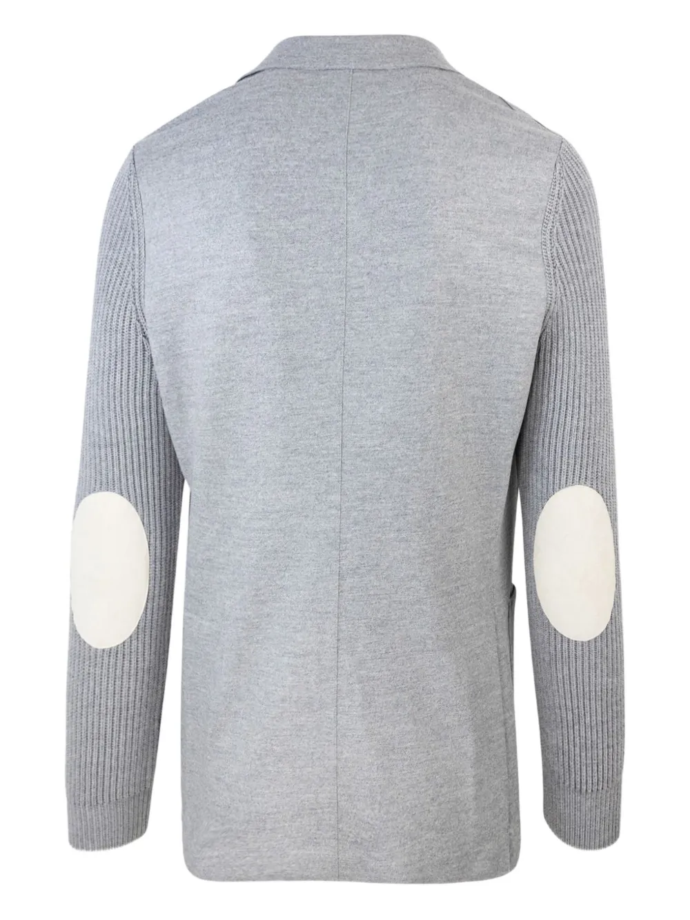 Eleventy Blazer met elleboogpatch en gebreide mouwen Grijs