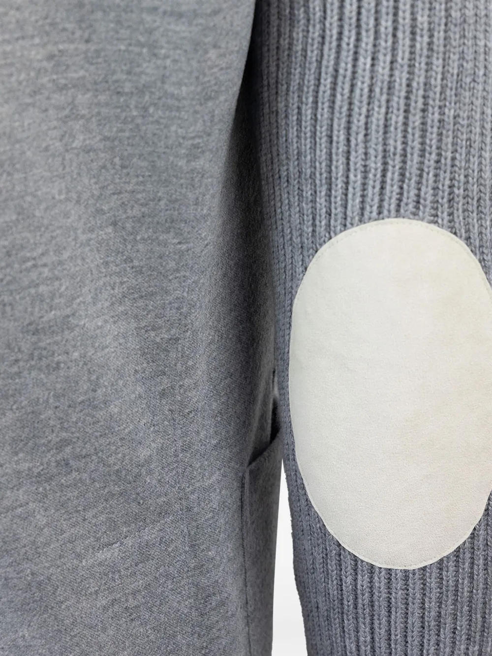 Eleventy Blazer met elleboogpatch en gebreide mouwen Grijs