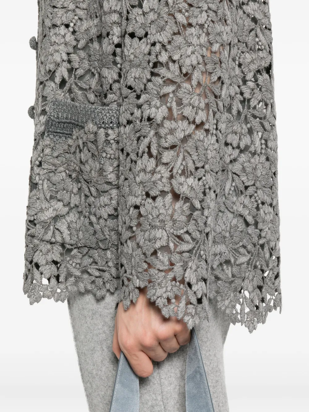 Ermanno Scervino Vest met bloemenkant Grijs
