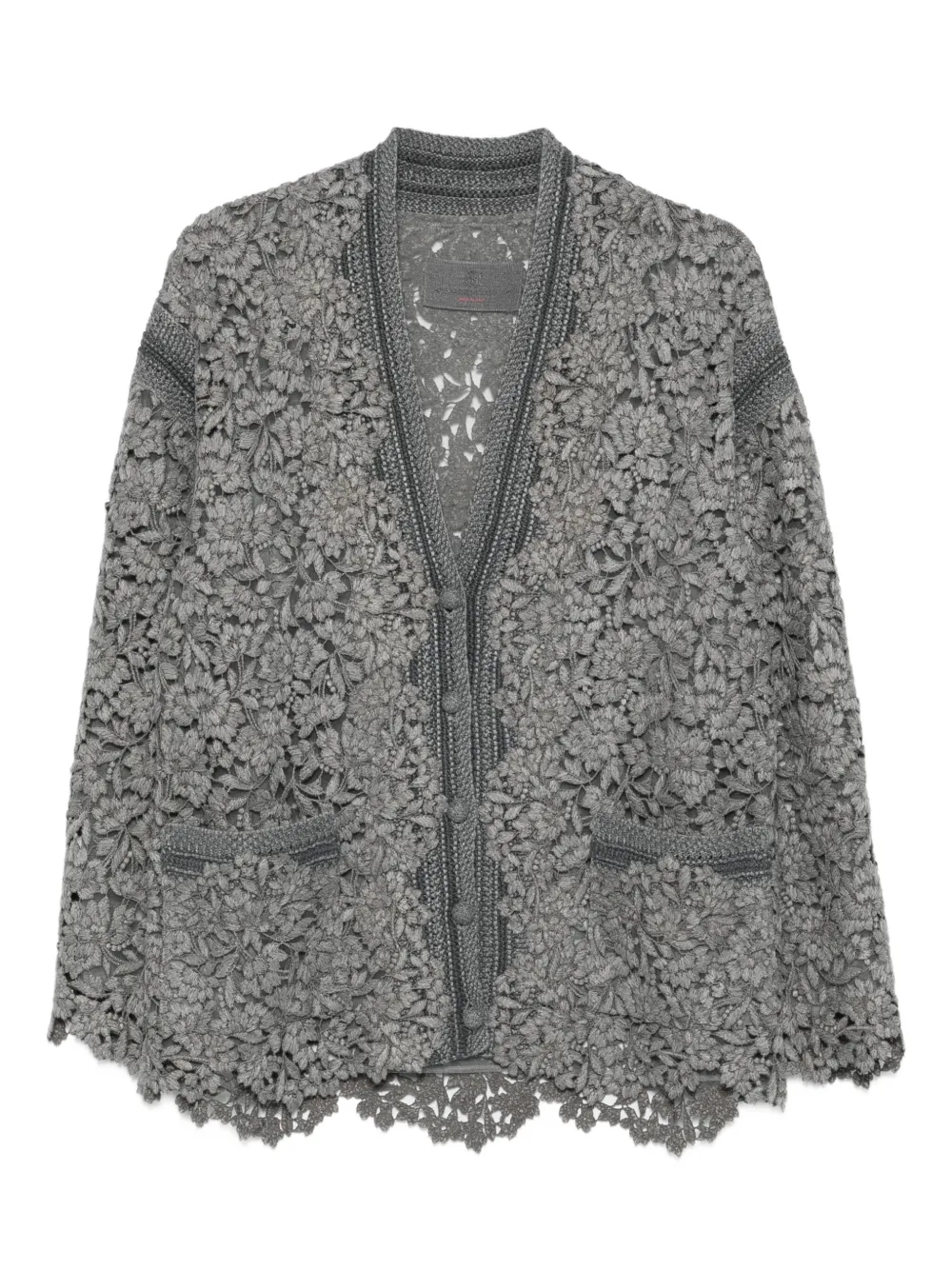 Ermanno Scervino Vest met bloemenkant Grijs