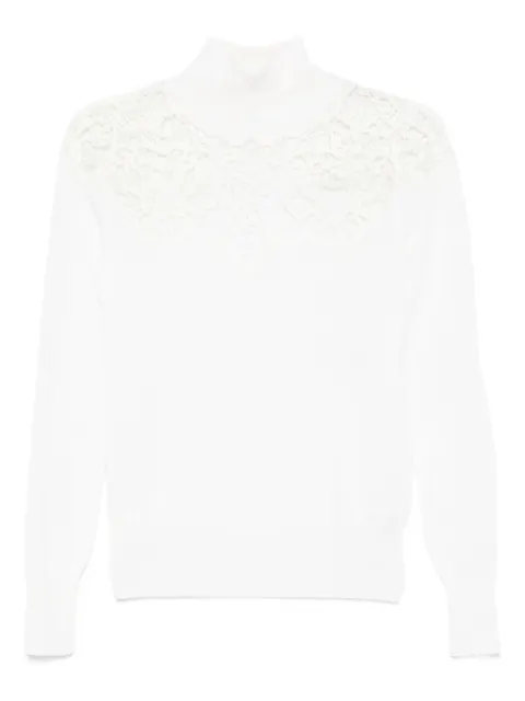 Ermanno Scervino lace-insert high-neck sweater