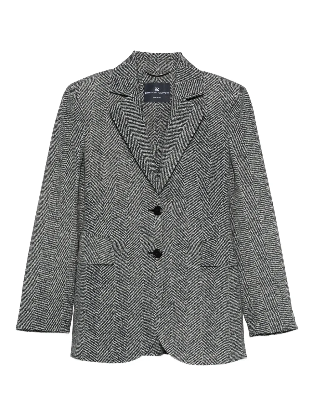 Ermanno Scervino herringbone two-button blazer Zwart