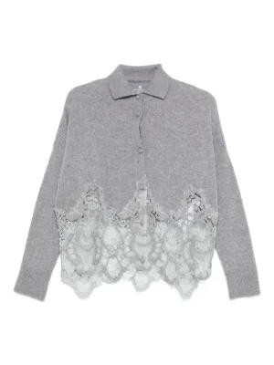 【美品】ERMANNO SCERVINO コットン レースセーター伊製 レース ERMANNO SCERVINO(エルマノシェルビーノ ) ニット