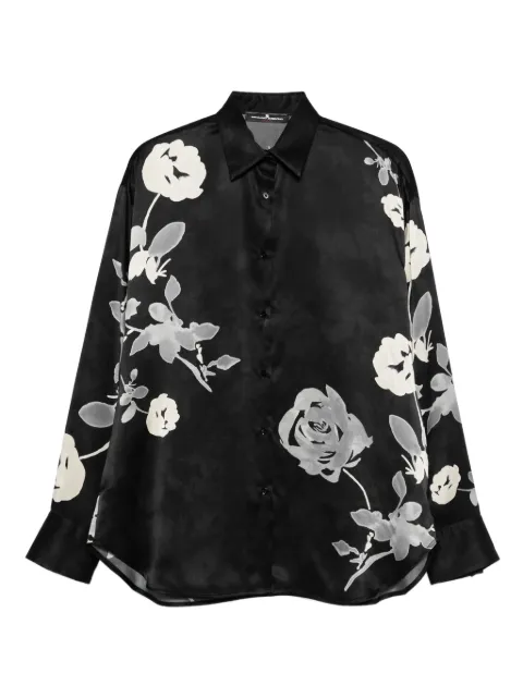Ermanno Scervino rose-print silk shirt