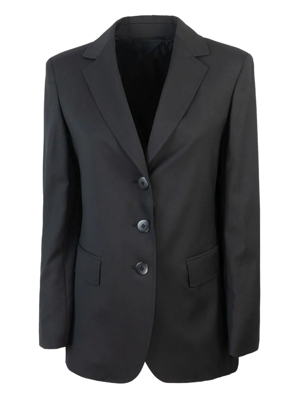 Max Mara single-breasted wool blazer Zwart