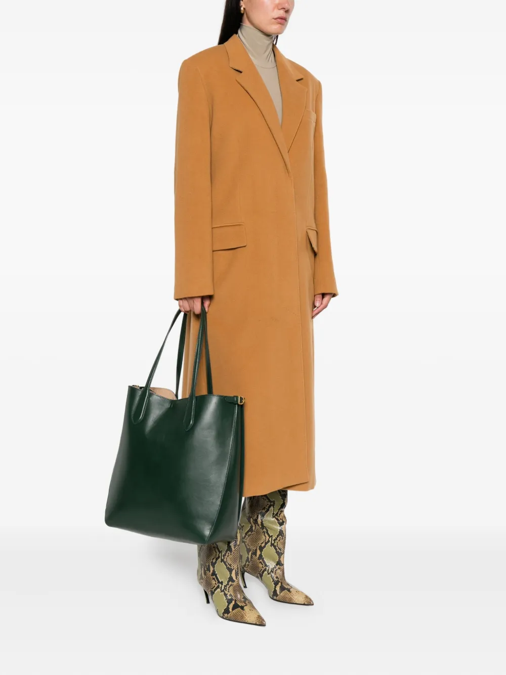 Polo Ralph Lauren leather buckle-detail tote bag Groen