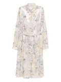 Golden Goose sequin floral shirt midi day dress - Neutrals