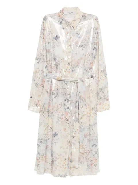 Golden Goose sequin floral shirt midi day dress