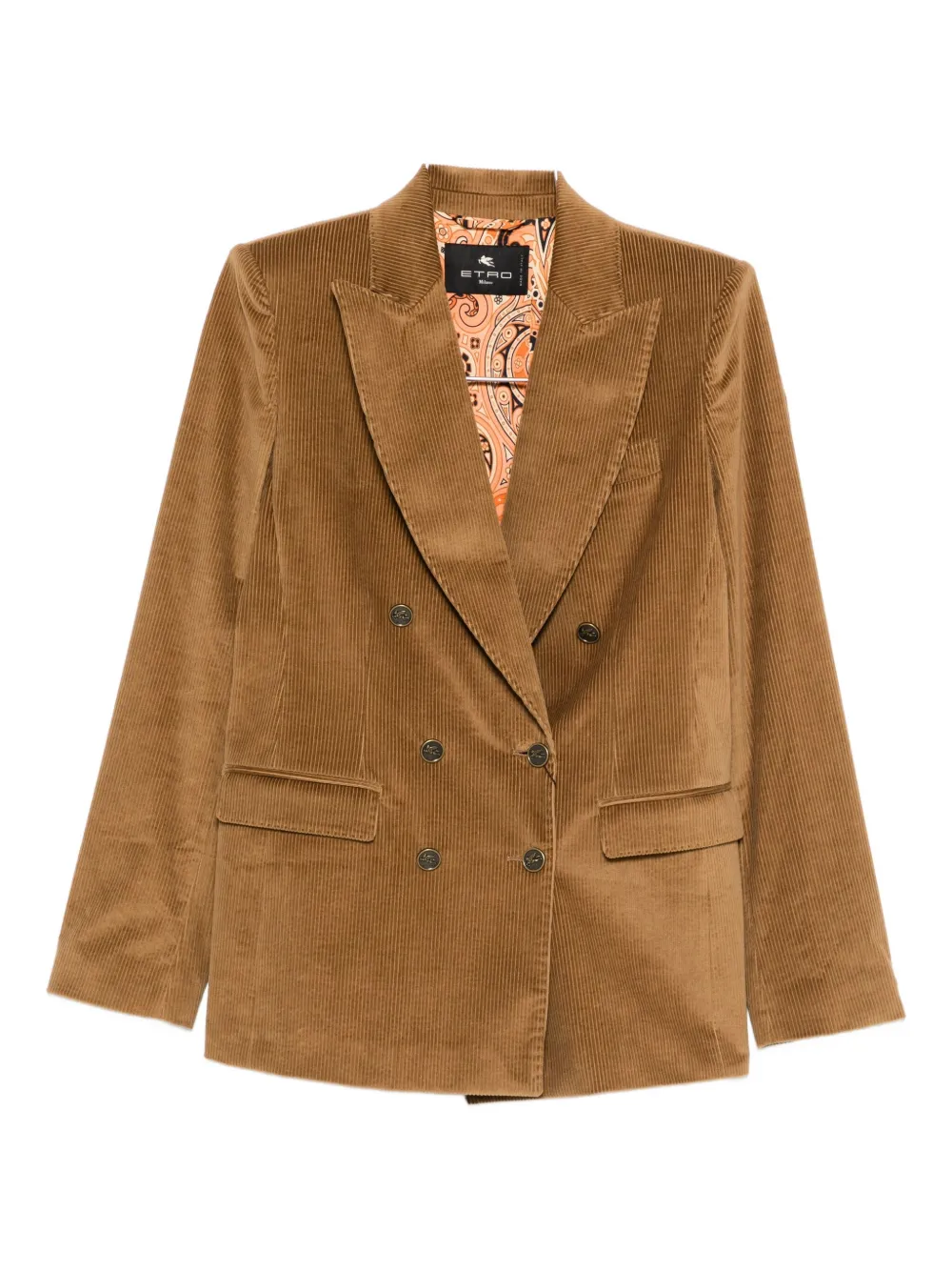 ETRO corduroy double-breasted blazer - Marrone
