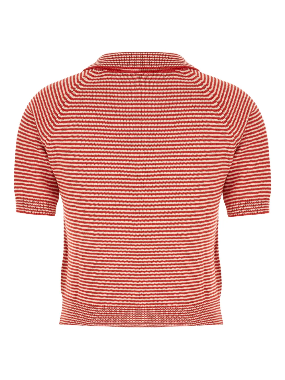 Weekend Max Mara Striped-pattern Polo-neck T-shirt In Red