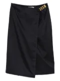 Céline Pre-Owned 1990s wrapped cotton midi skirt - Blue