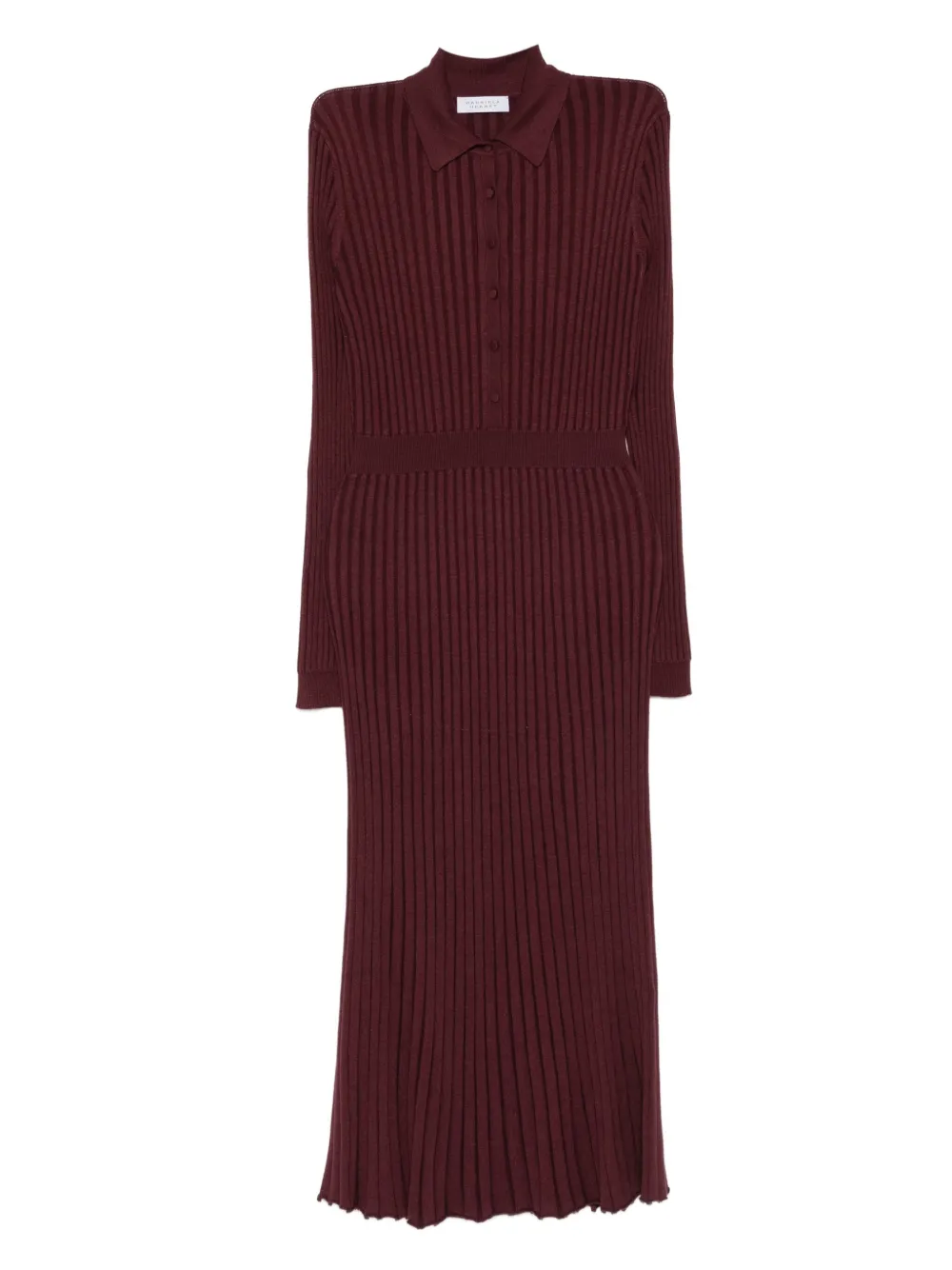 Gabriela Hearst Jurk met geribbelde kraag Rood