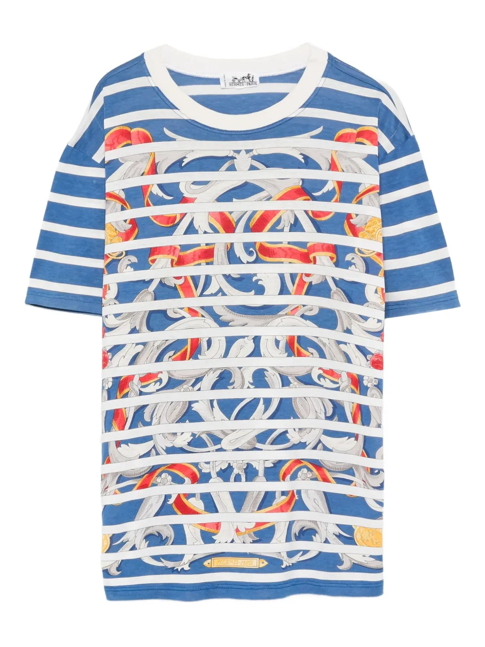 Hermès Pre-Owned 2010s striped T-shirt | Blue | Image 1