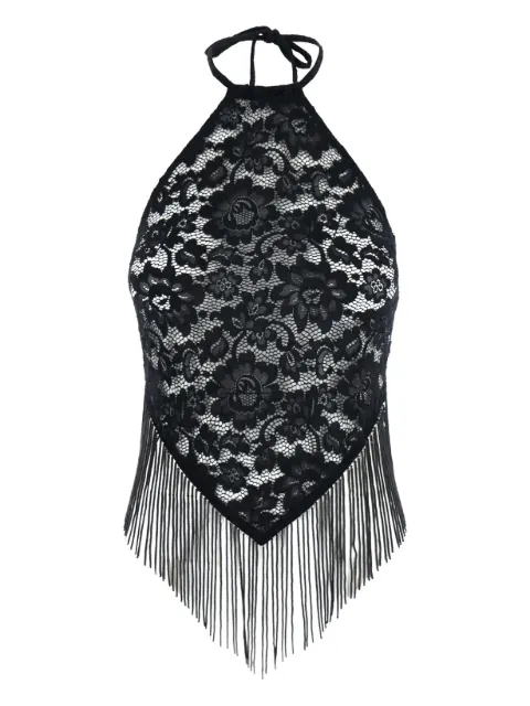 VENUJA lace-panelled halter top  