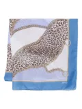 LIU JO chain-print leopard scarf - Blue