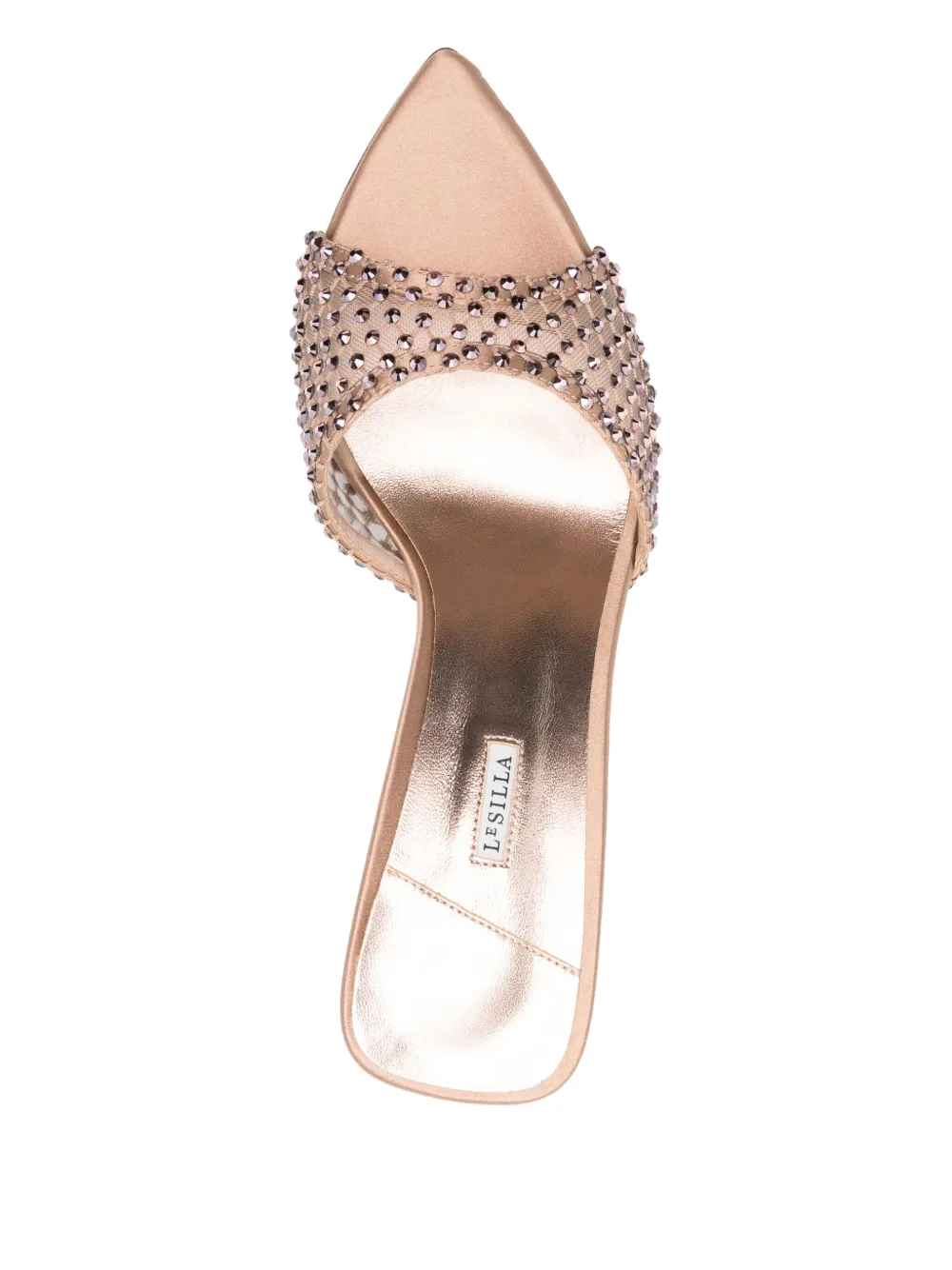 Le Silla 80mm embellished pointed-toe heeled sandals Neutrals