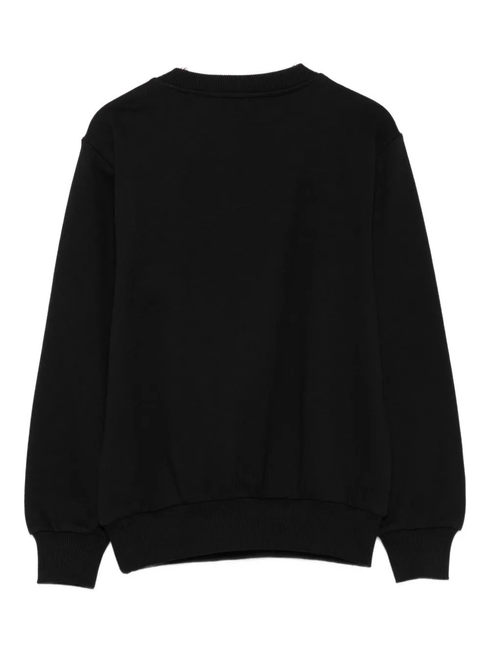 Balmain Kids Sweater met ronde hals en gouden knoop Zwart