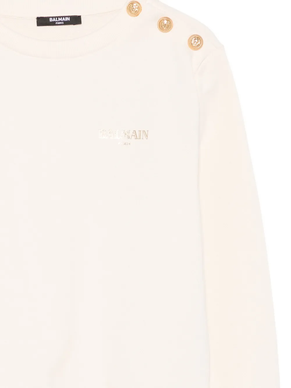 Balmain Button-embellished Logo Sweatshirt In Pink
