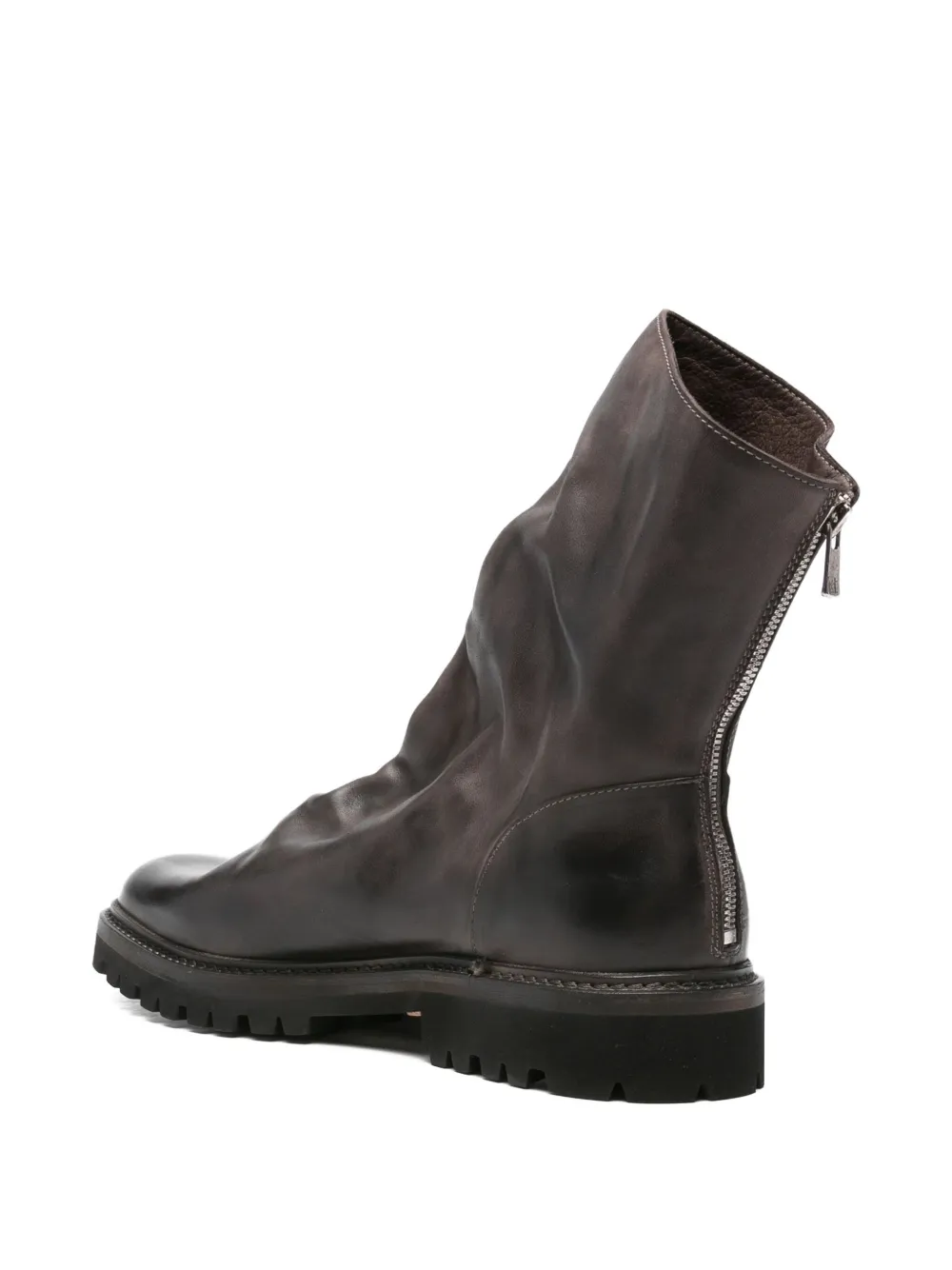 Shoto leather zip-fastening boots Brown