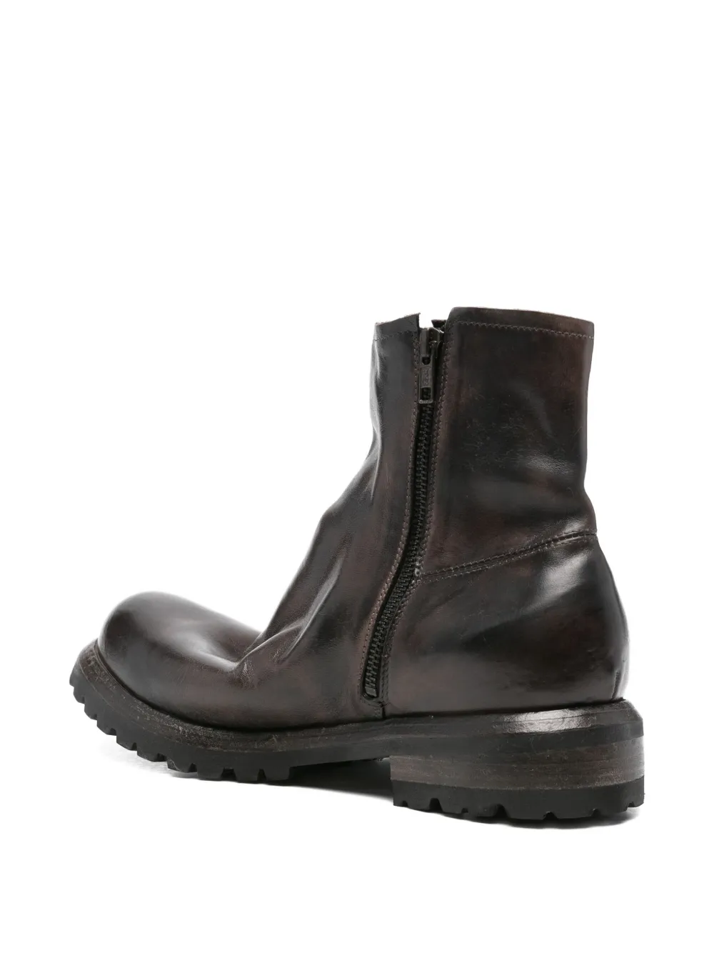 Shoto leather zip boots Brown