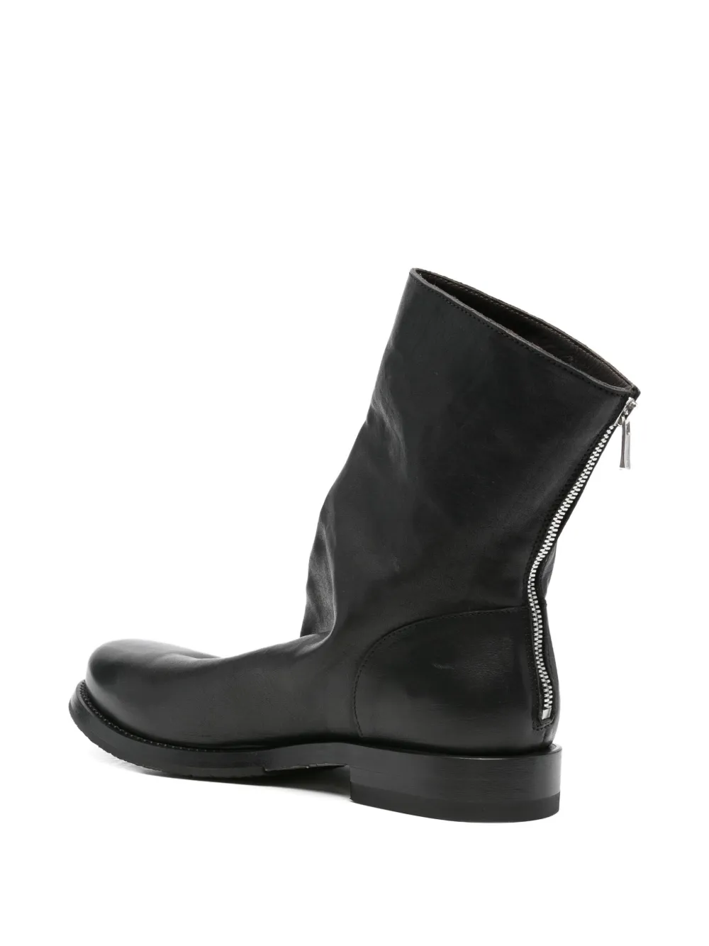Shoto side-zip leather boots Black