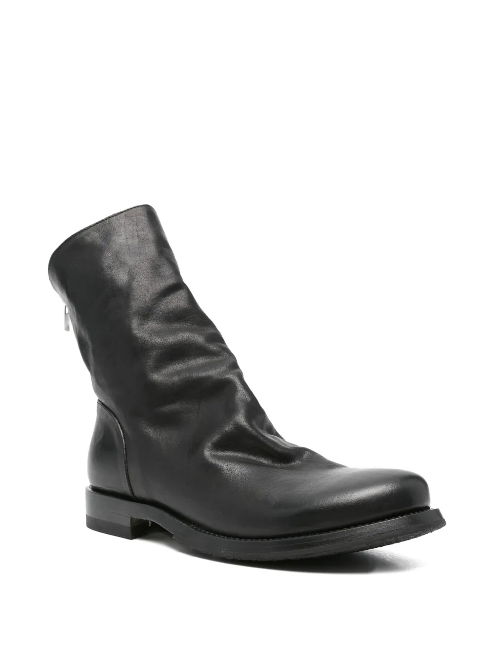 Shoto side-zip leather boots Black