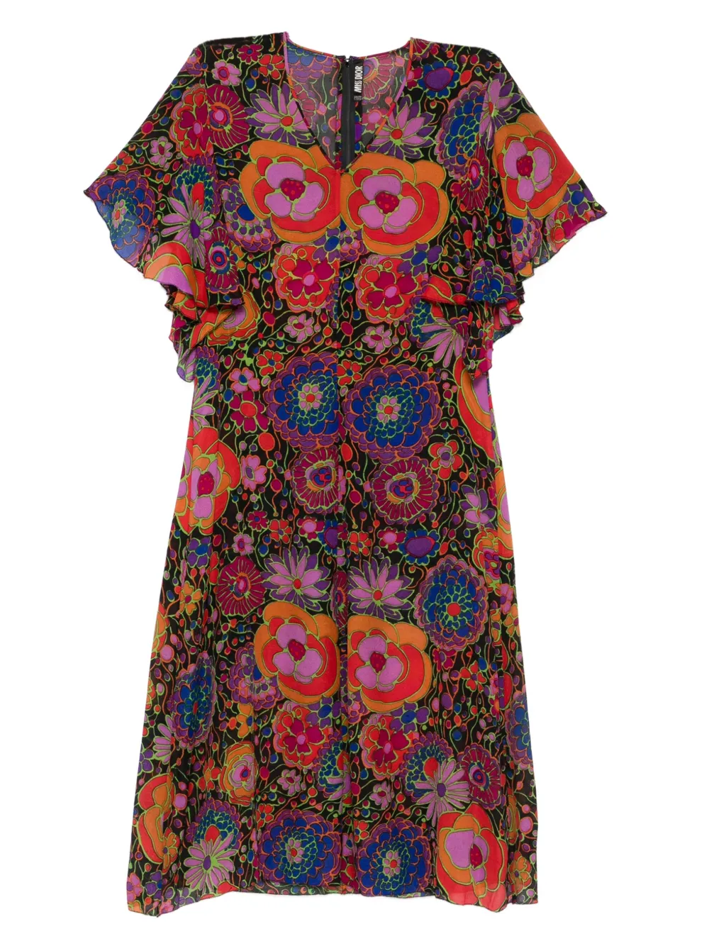 Christian Dior Pre-Owned 1960s floral-print silk dress - パープル Christian Dior Pre-Owned 1960s floral-print silk dress - パープル
