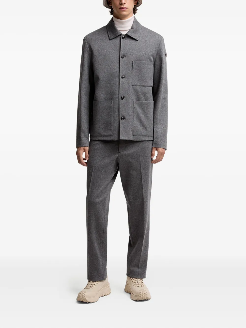 Moncler button-fastening jersey trousers - Grijs