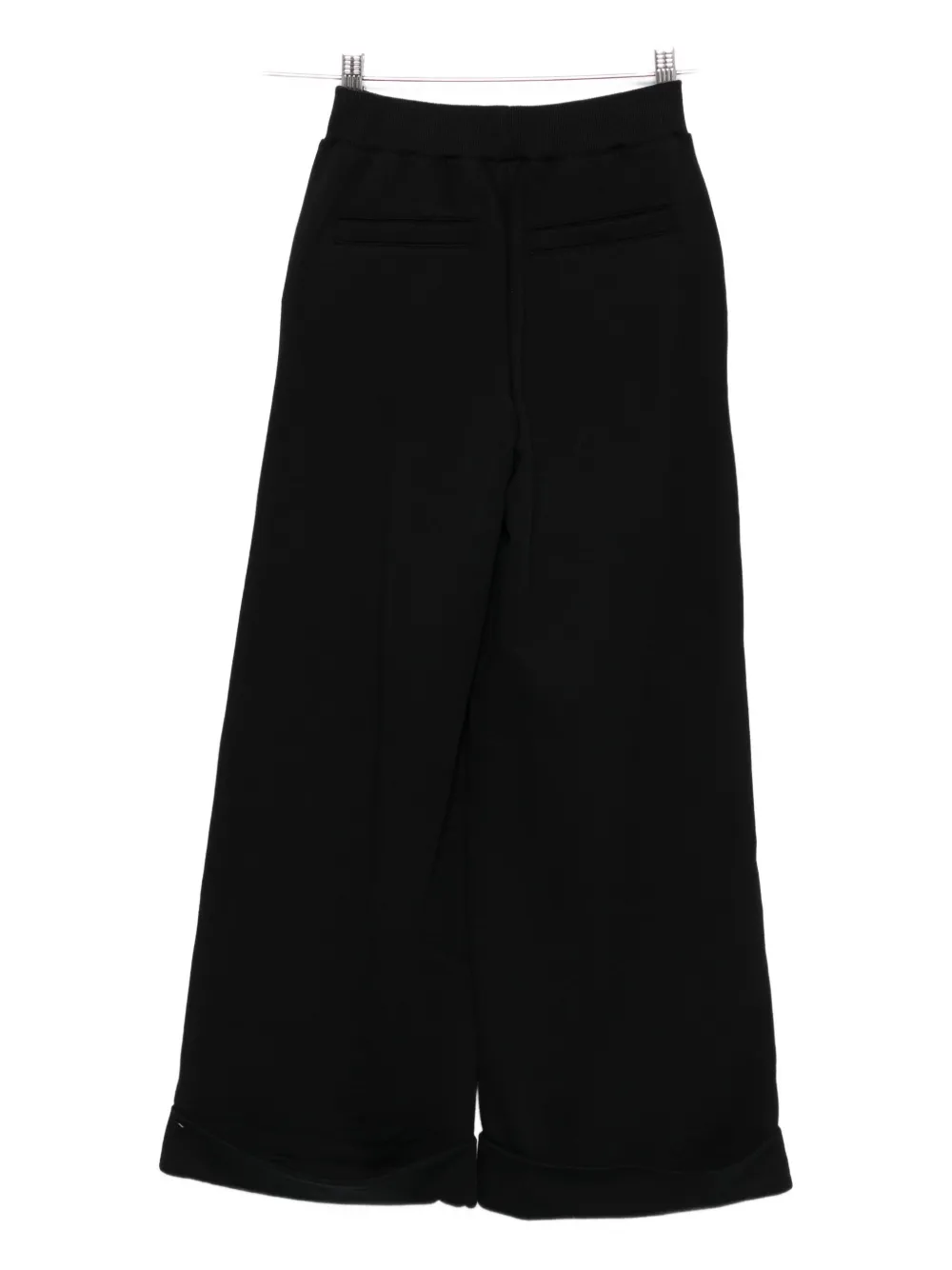 Balmain Kids Broek met gouden knoop en manchetten Zwart