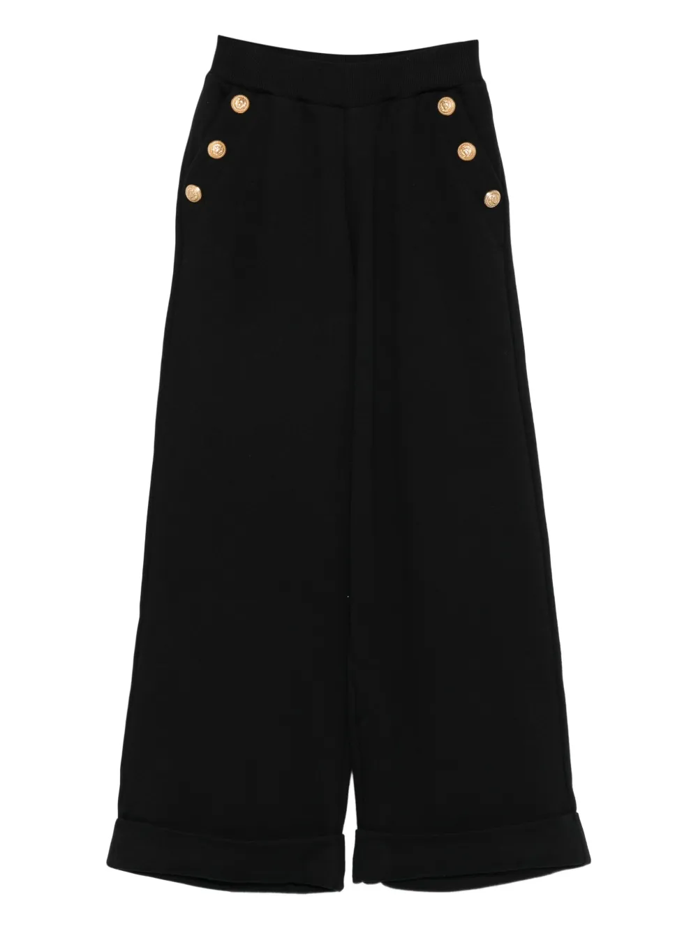 Balmain Kids Broek met gouden knoop en chetten Zwart
