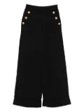 Balmain Kids gold-button cuffed trousers - Black
