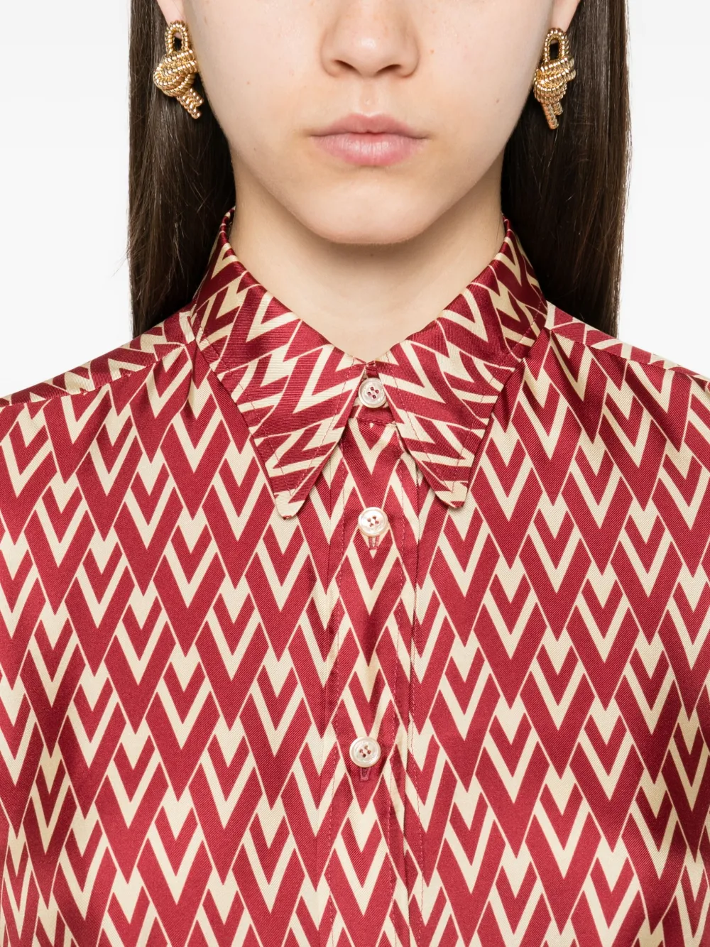 Valentino Garavani blouse met geometrische print Rood