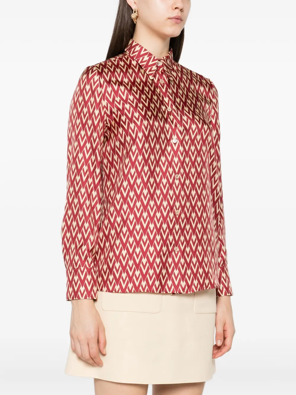 Valentino Garavani blouse met geometrische print Rood