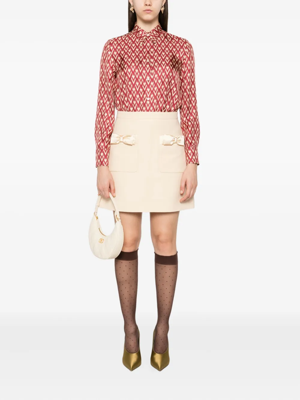 Valentino Garavani blouse met geometrische print Rood