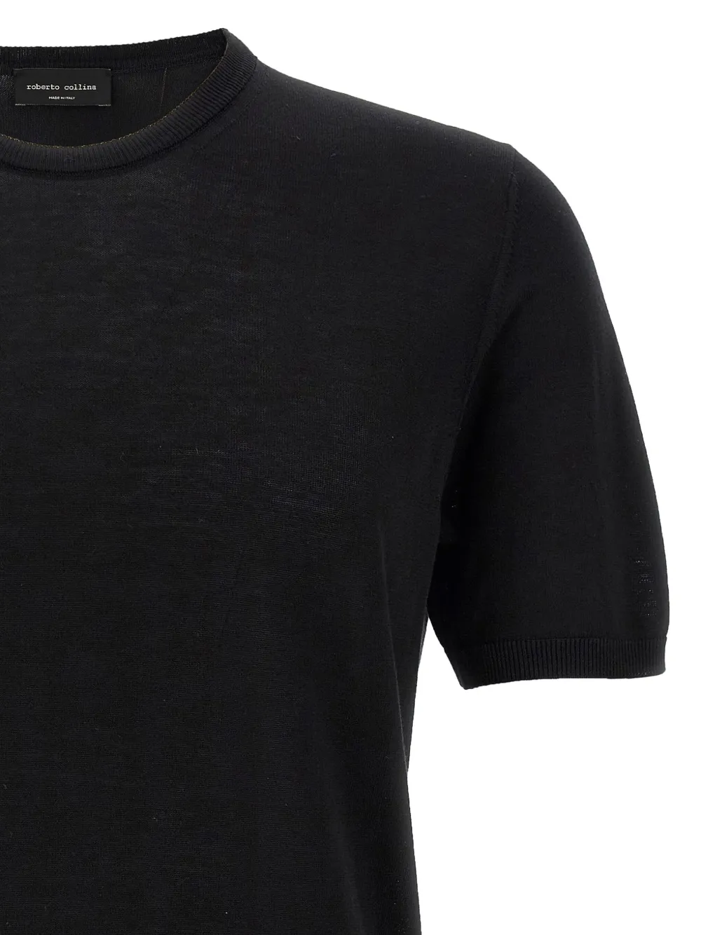 Roberto Collina Gebreid T-shirt Zwart