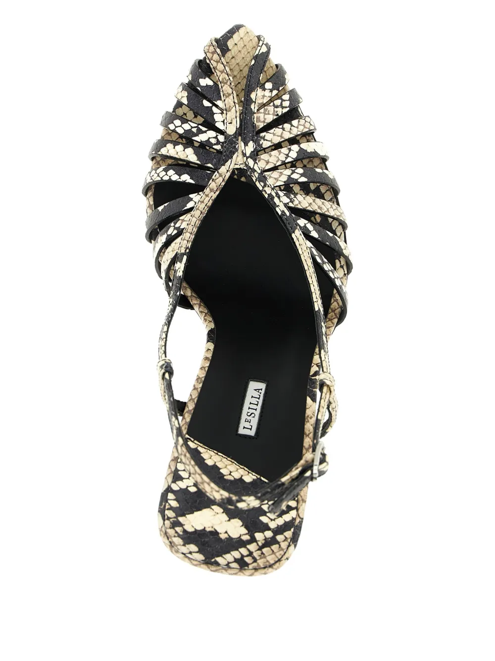 Le Silla 100 mm slingbacks pumps met slangen-effect Wit
