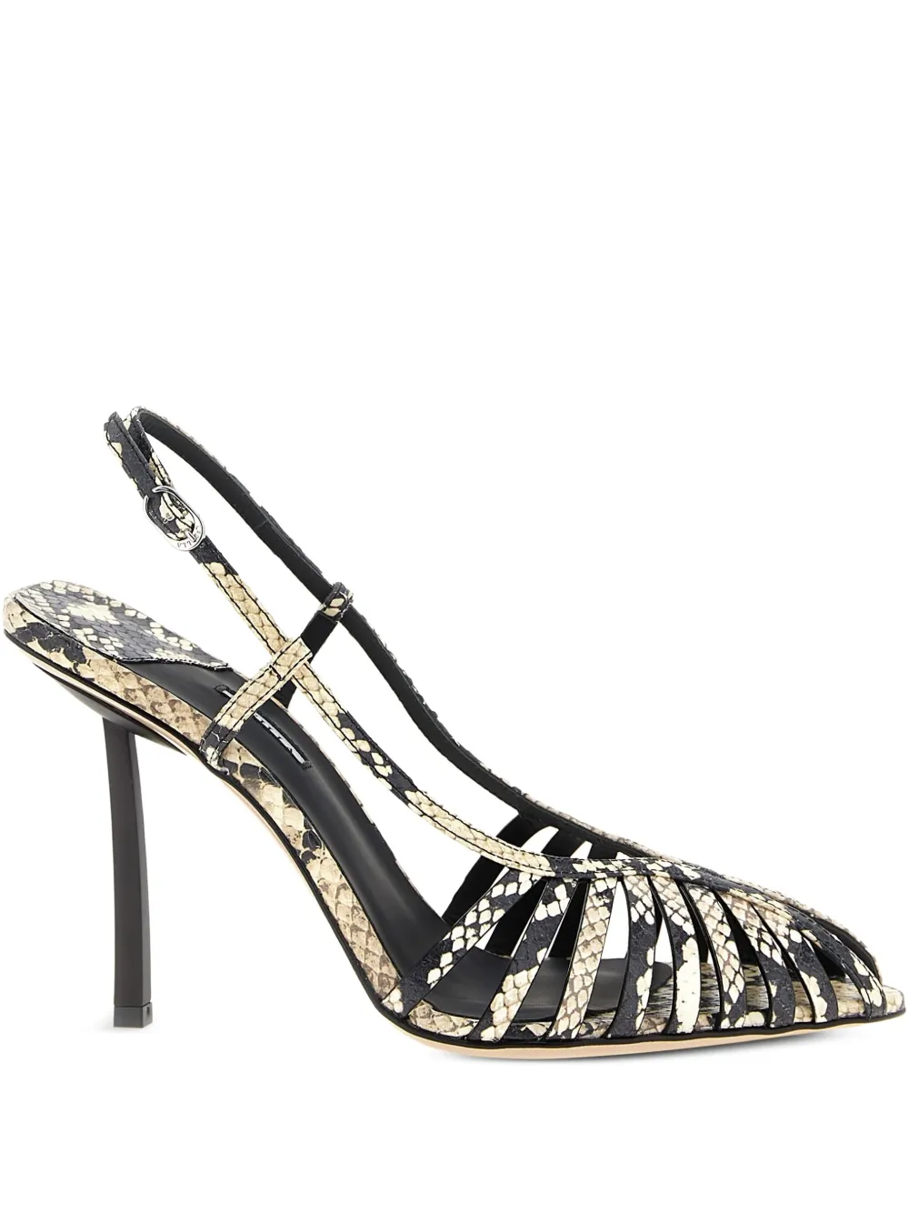 Le Silla 100mm snake-effect cage slingbacks pumps Wit