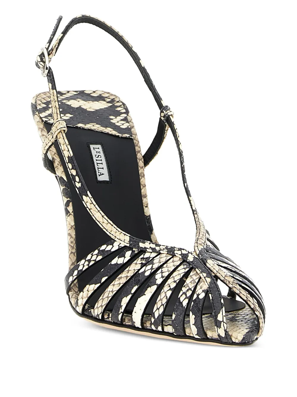 Le Silla 100 mm slingbacks pumps met slangen-effect Wit